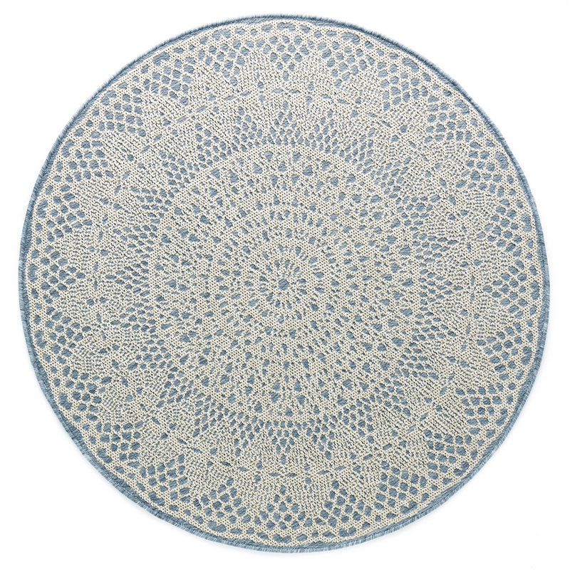 Round Geometric Hand Woven Area Rug, Round 200cm