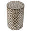 Tabouret de jardin cylindrique D14x20 avec table d'appoint et design noir et doré