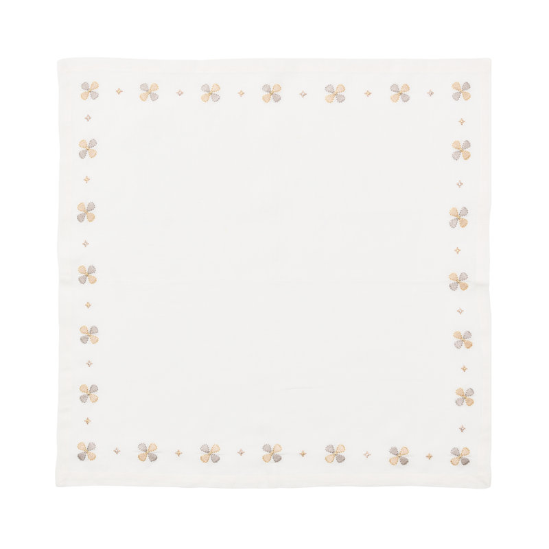 Clover Napkin, White/Natural/Gray