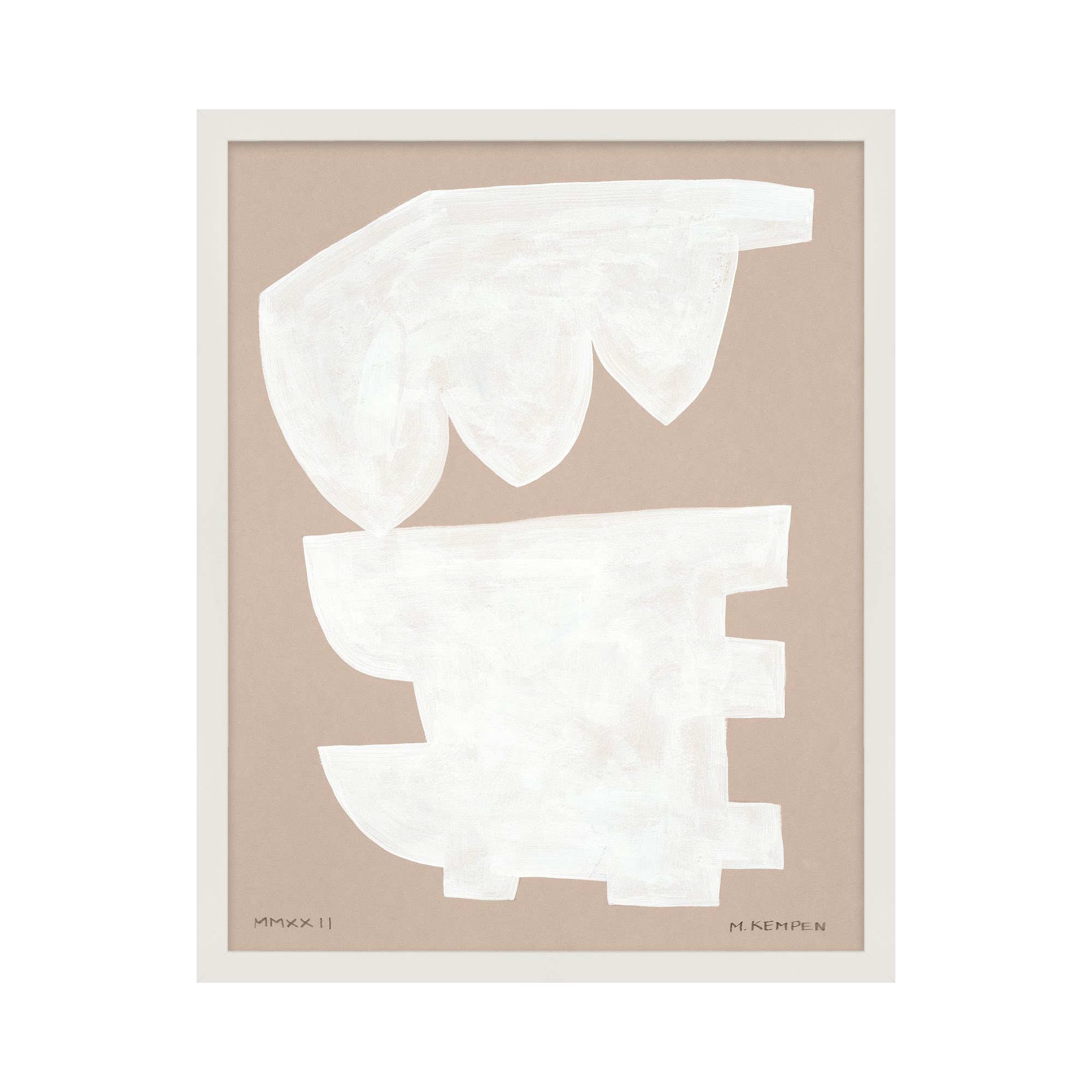 Modules In White 1 by Michael Kempen, White Framed, 40" W x 50" H