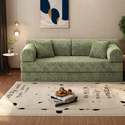 Multifunctional Convertible Sofa, Premium Foam, Modern Moss Green, Ideal For Home