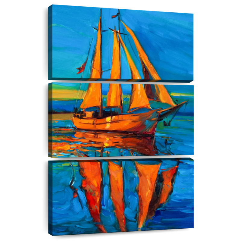 Voilier Mehar Sunlit en mer, H 38 po x l 24 po