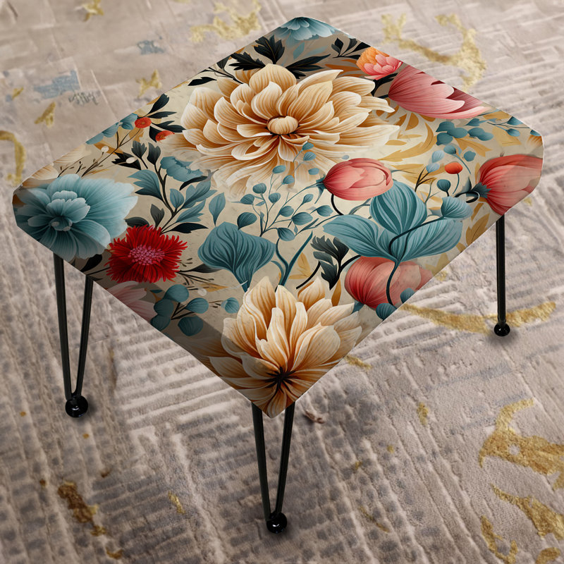 Soft Color Floral Garden Beauty - Floral Rectangle Ottoman