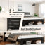 Base de lit plateforme en bois avec tête de lit-528219387-528219391