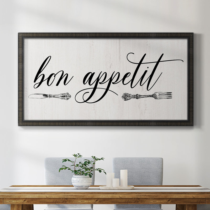 " Bon Appetit ", Black, 25" H x 45" W x 1" D