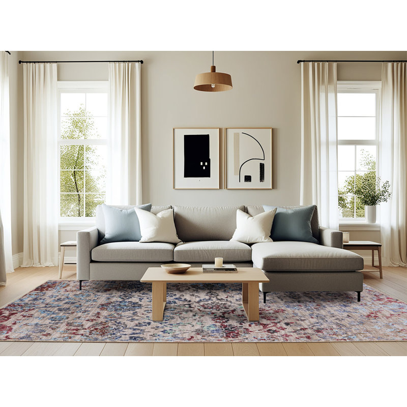 Floral Indoor Rug, Rectangle 6' x 9'
