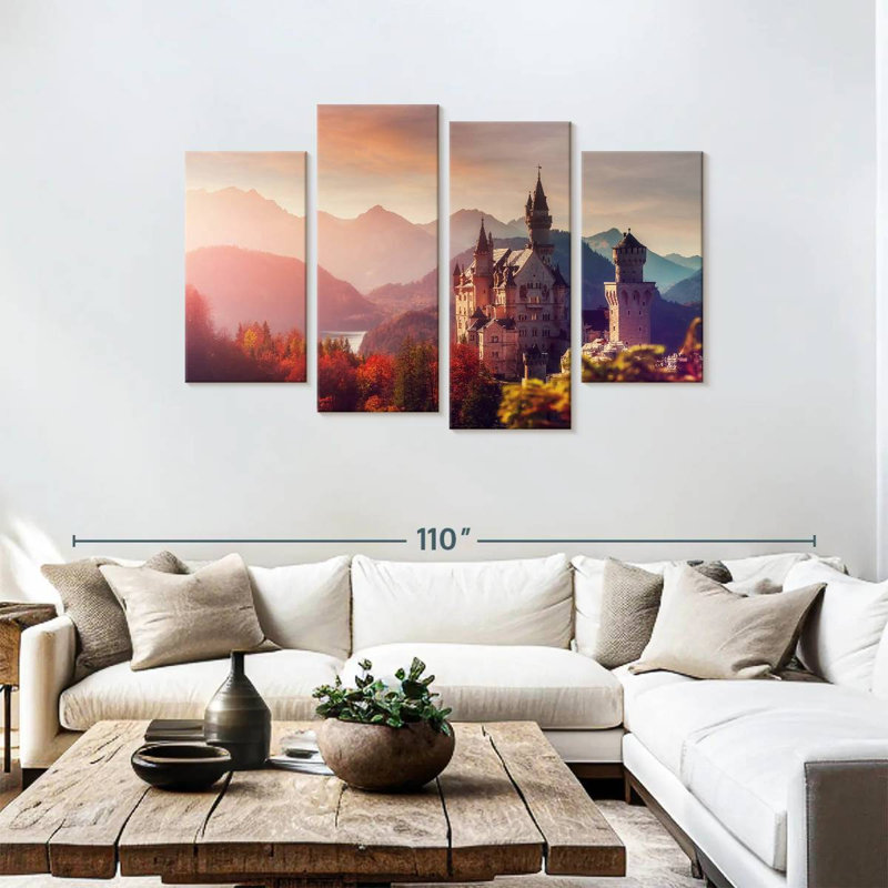 Lilie Majestic Neuschwanstein Castle, 48" H x 75" W