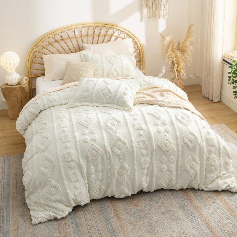 Bedsure Comforter Set-Bow Tufted, Bronze Green, King Comforter + 2 King Shams