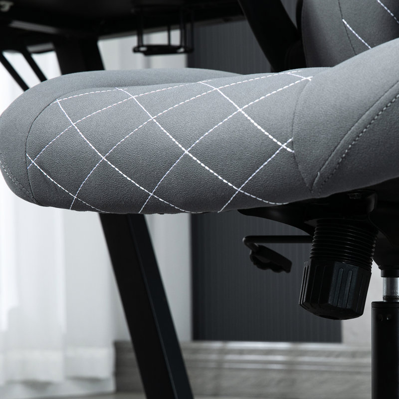 Chaise d'ordinateur gris foncé, fonction inclinable et réglable pour plus de confort à dossier haut en gris, sur mesure
