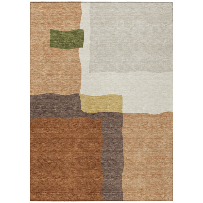 Machine Washable Indoor/Outdoor Kugler ACN2400 Abstract Rug, Rectangle 10' x 14'