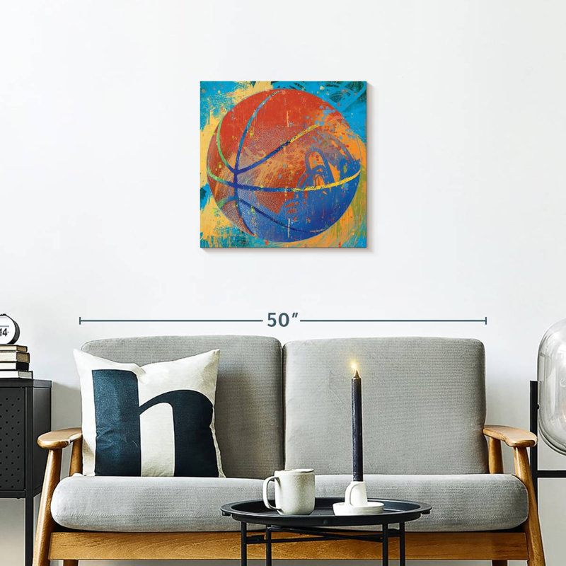 Peinture de basketball Sireci, H 20 po x l 20 po