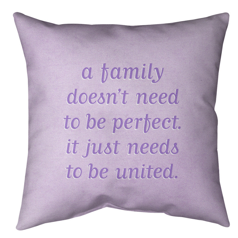Coussin de sol Family Love, H 28 po x l 28 po, Mauve contrastant