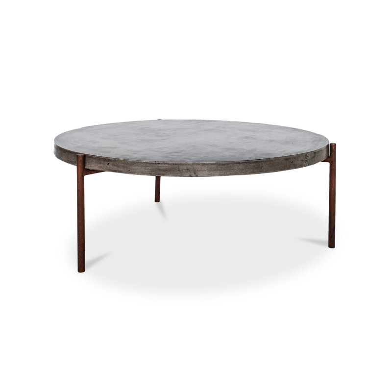 Ebbe 3 Legs Coffee Table, Dark Gray/Rusty