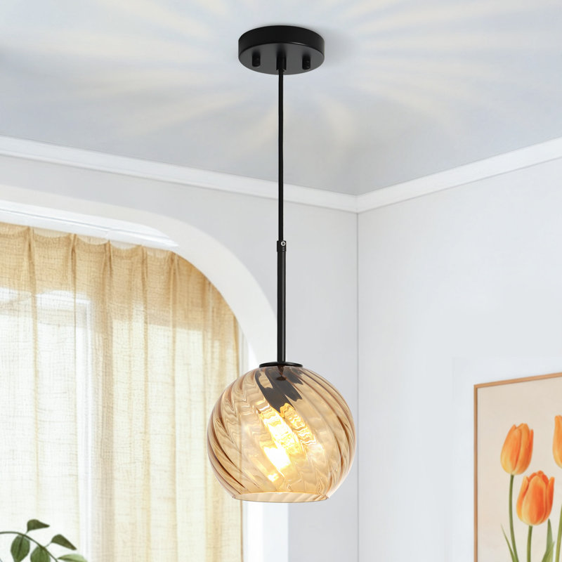 Emiliani 1 - Light Single Pendant, E26 Base, Amber