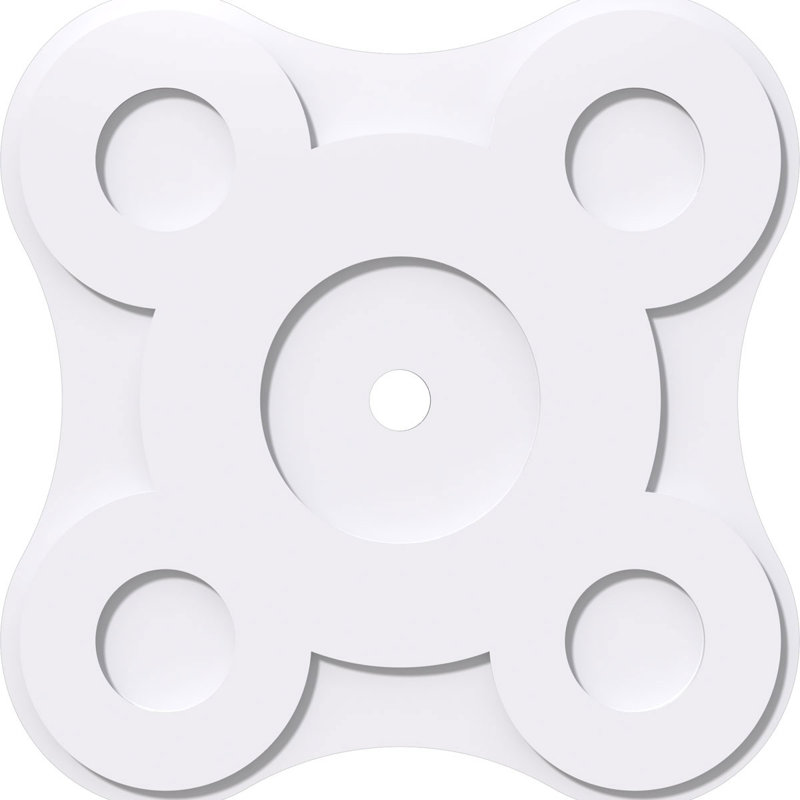 Médaillon de plafond contemporain en PVC de qualité architecturale Luna, H 1 po x l 28 po x P 28 po