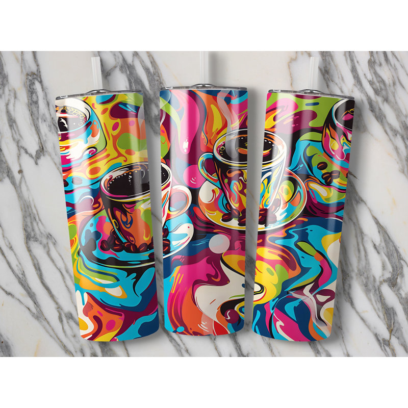 Choose Handmade Tumblers 591ml Vacuum Insulated Stainless Steel (18/8) Travel Tumbler with Straw