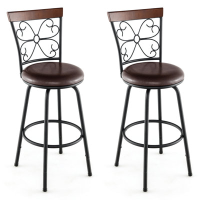 Arwilda Upholstered Adjustable Height Counter Stool with Steel Frame