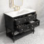 Ensemble de meuble-lavabo de 6 pouces avec lavabo encastré en céramique: structure en bois massif, conception autoportante avec 4 tiroirs, noir-1013076437