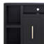 Console de 67 po pour téléviseur de 80 po ou moins, sans assemblage requis, fini noir (meuble télé)