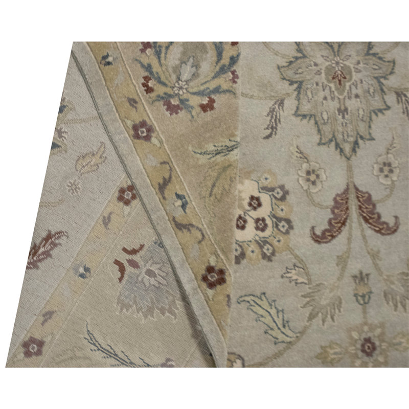Tapis beige et brun noué à la main de haute qualité