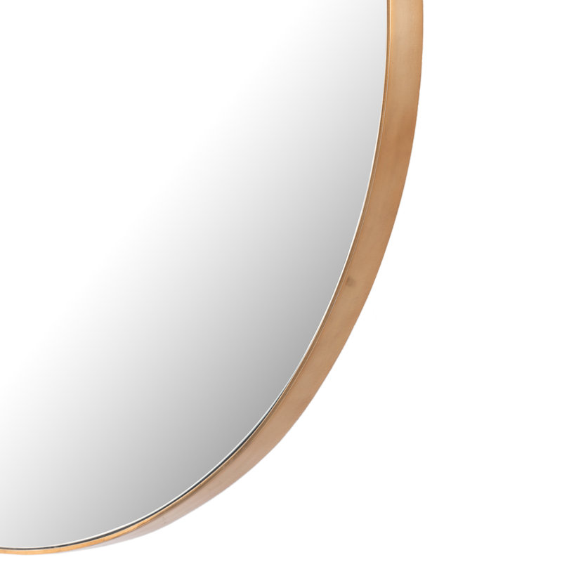 Georgina Flat Metal Wall Mirror, Polished Brass