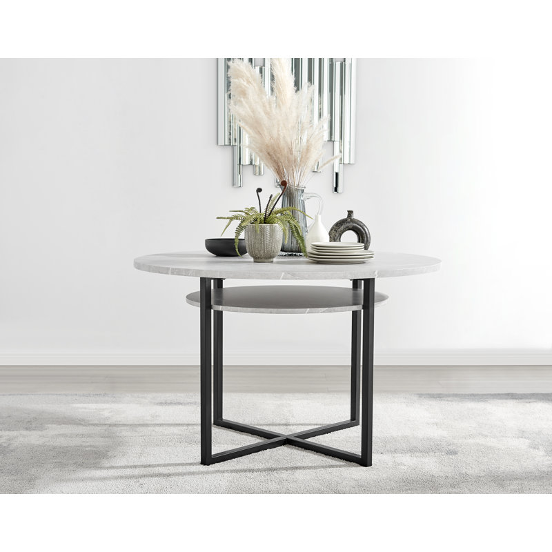 Table de salle à manger Adler, Noir, gris