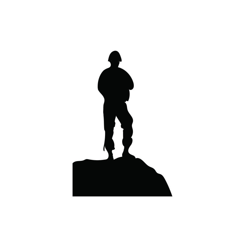 Silhouette de soldat sur rocher SS11150
