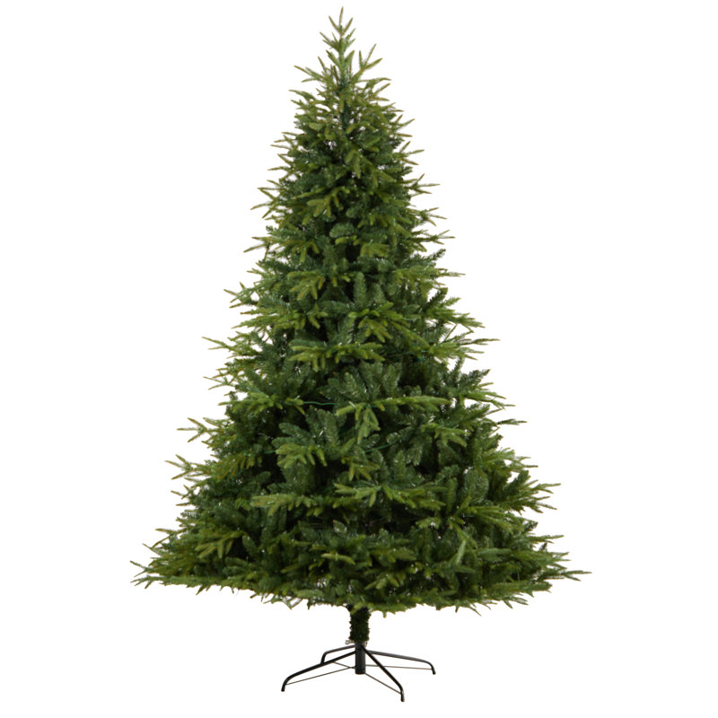 Green Lighted Artificial Fir Christmas Tree, 8' H