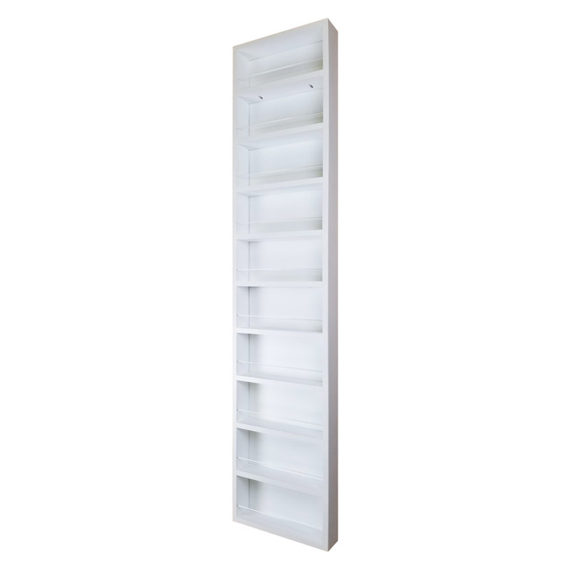 Ensemble de pots et support à épices 70 pots Celebrity on the Wall, Émail blanc, H 69 po x l 14 po x P 2,5 po
