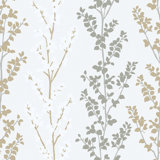 Nordic Elements Metallic Leaf Stem 33' L x 21" W Wallpaper Roll