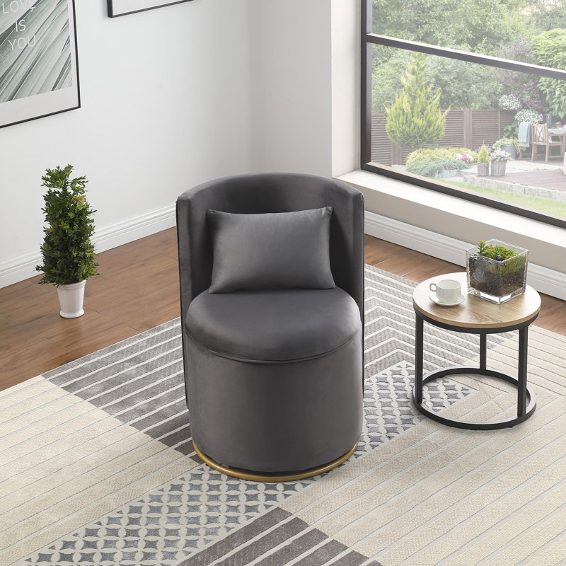 Fauteuil d'appoint pivotant à 360 ° avec fonction de rangement, Grey