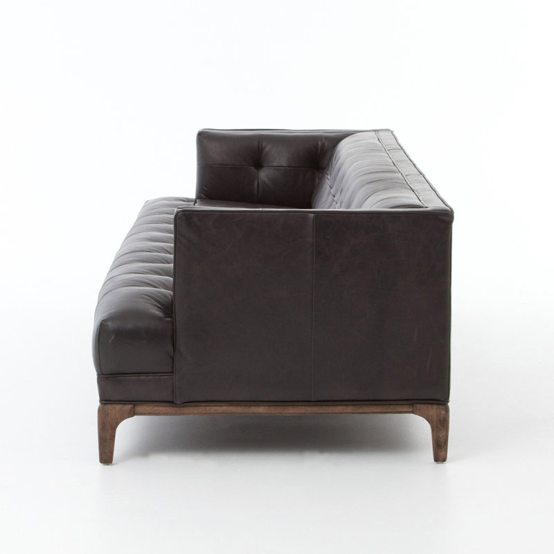 Dylan Sofa, Brown, Rider Black Genuine Leather