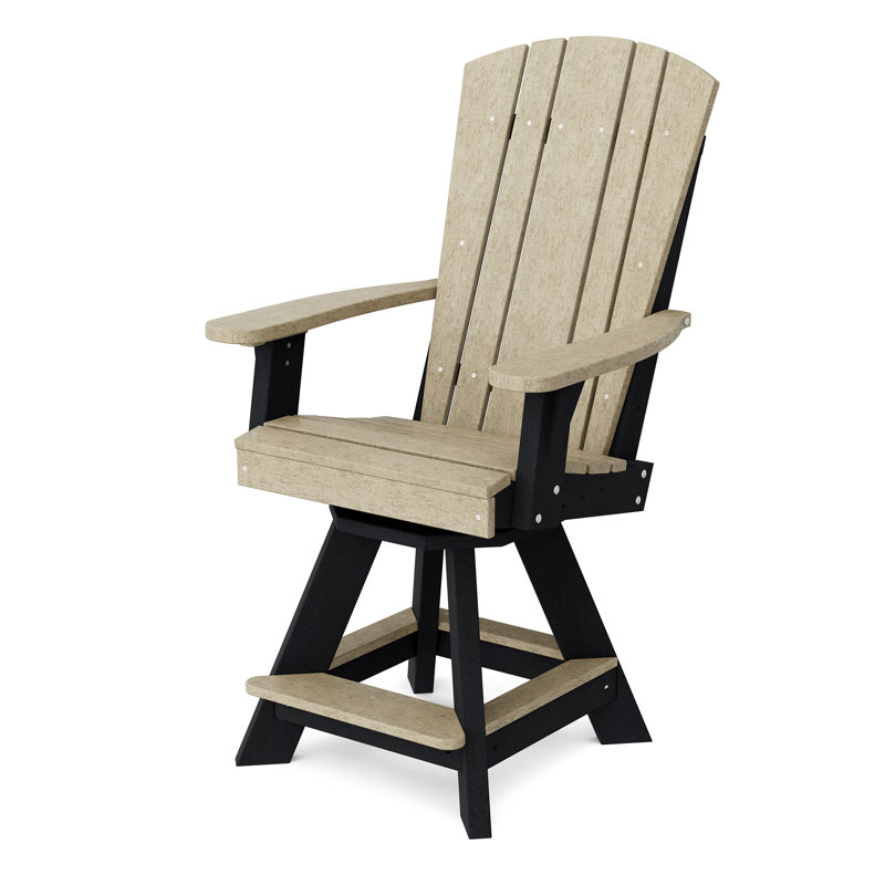 Chaise pivotante Heritage, Bois patiné / noir