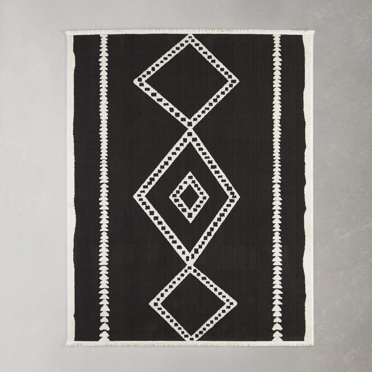 Lange Southwestern Black/White Area Rug
