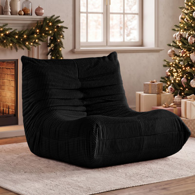 Fauteuil à billes surdimensionné pour adultes en velours côtelé de style togolais, canapé-lit sans accoudoirs en mousse à mémoire de forme haute densité, l 32 po x P 39 po, canapé de jeu robuste de 400 lb pour le salon, la chambre, le bureau, les espaces commerciaux