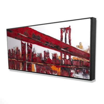 Red Bridge Print On Canvas