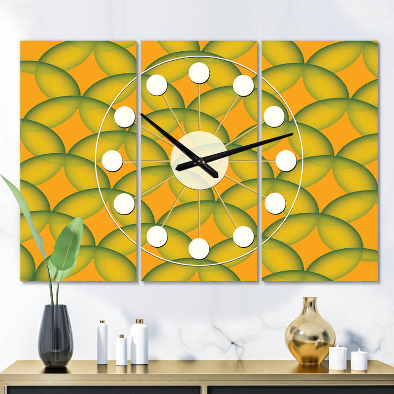 Horloge murale dédimensionnée rétro Mid-Century