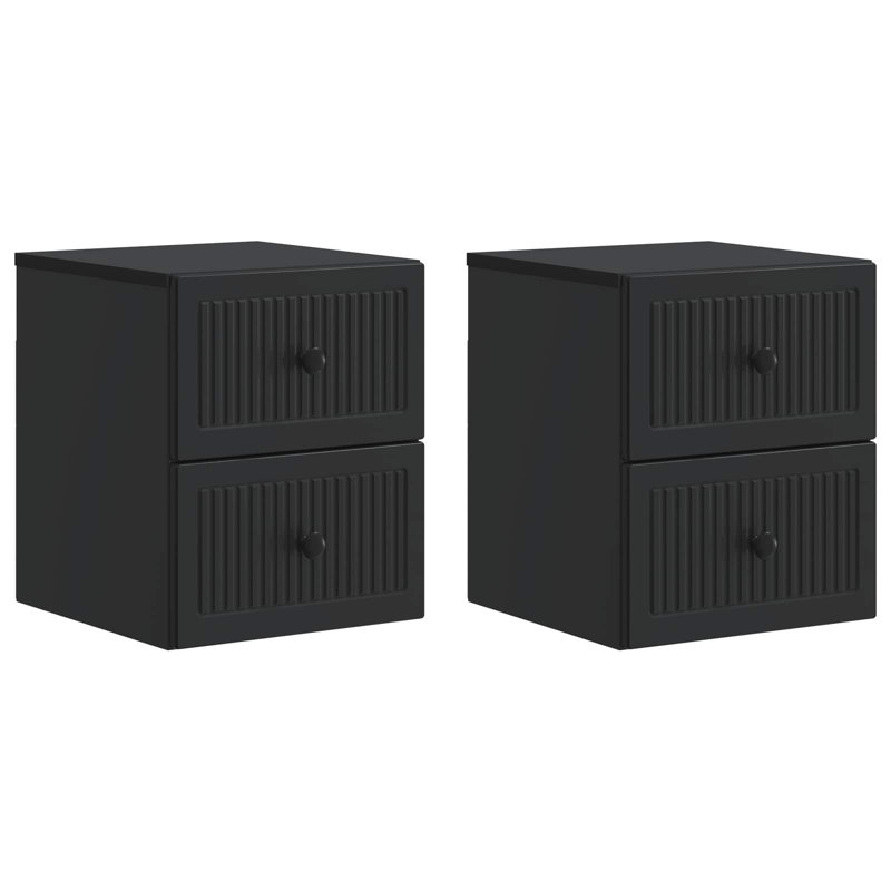 33cm W Manufactured Wood Bedside Table, Black