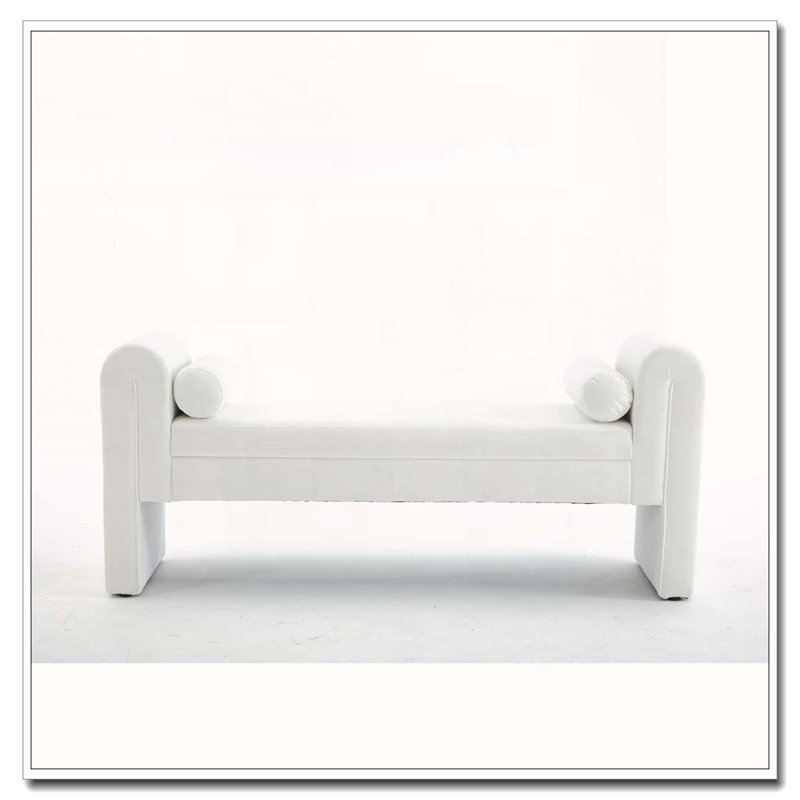 Banc de rangement surdimensionné pour vestibule et chambre à coucher, Blanc