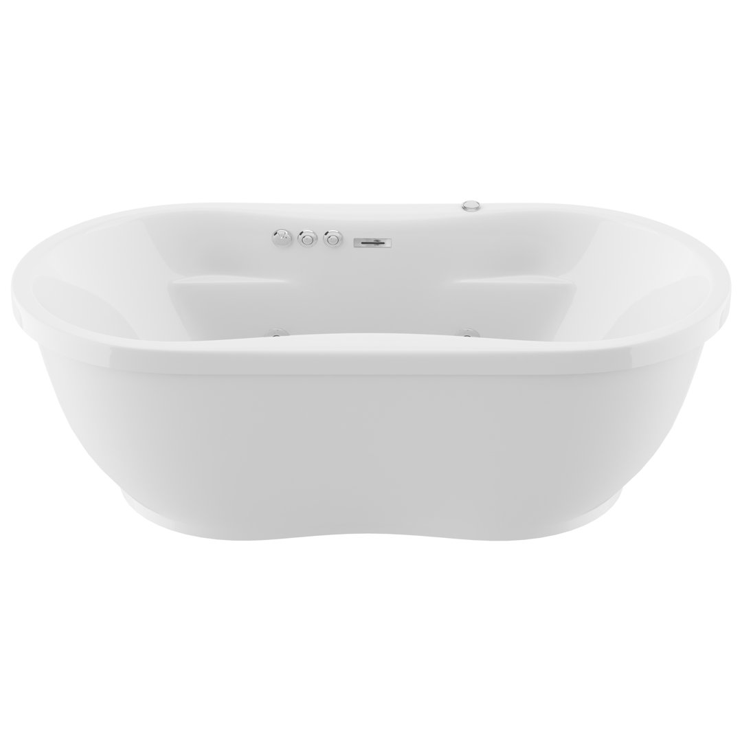 Lori 71.25” x 35.5” Freestanding Whirlpool and Air Acrylic Bathtub ANZZI