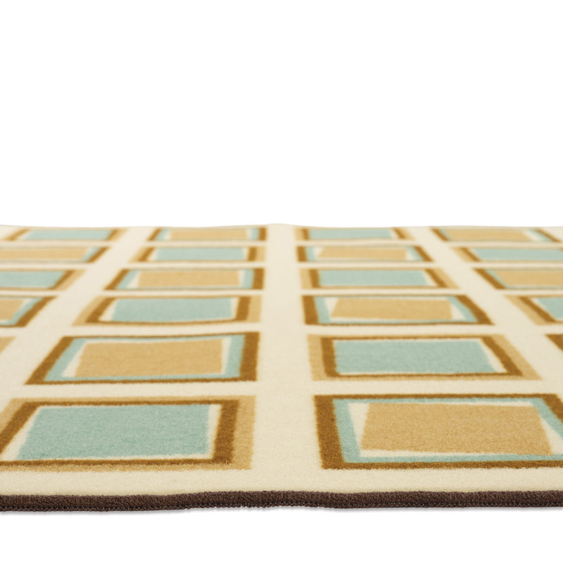 Tapis carré en nylon touffeté lavable Retro, Rectangle 3 pi x 4 pi 6 po
