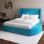 Lit plateforme tapissier avec grand lit et rangement en velours-111475308