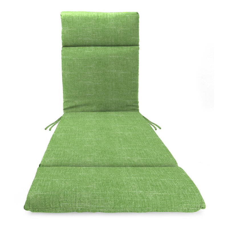 72" x 22" Outdoor Chaise Lounge Cushion with Ties and Loop, Tory Palm