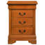 Charmante table de chevet traditionnelle en bois avec 3 tiroirs de rangement et poignée en métal-71036408