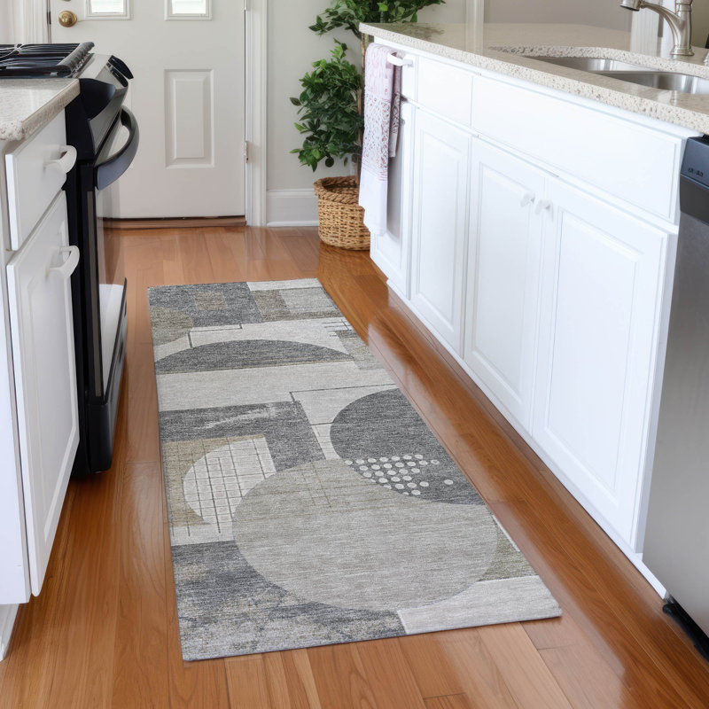 Premium Machine Washable Mehara AMF1695 Geometric Rug, Runner 2'3" x 7'6"