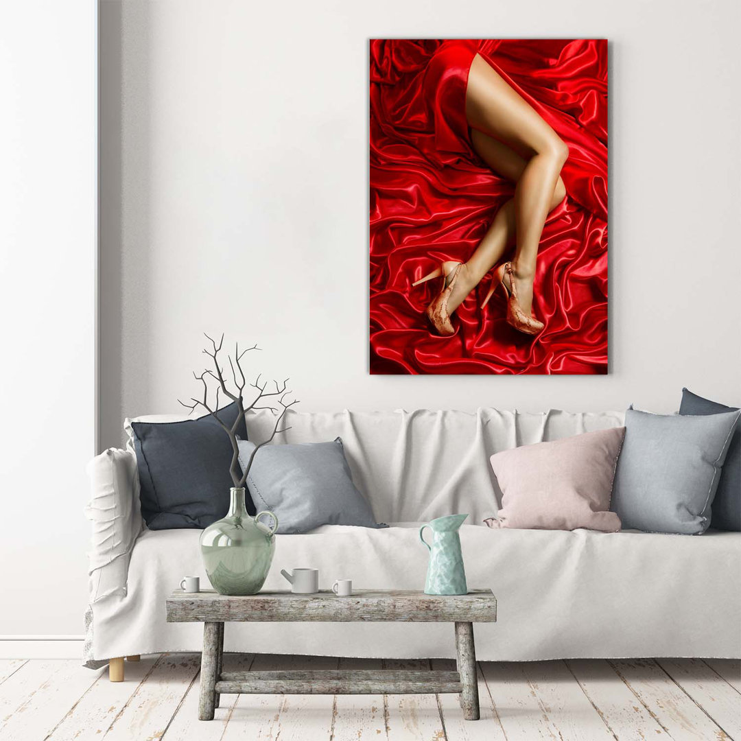 Legs On Satin - Kunstdrucke auf Leinwand - Wrapped Canvas