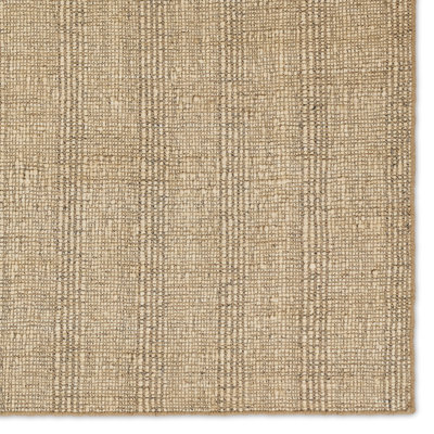 Tapis brun clair à rayures fait à la main Gracie Oaks Contrell (nuance de 18 po)