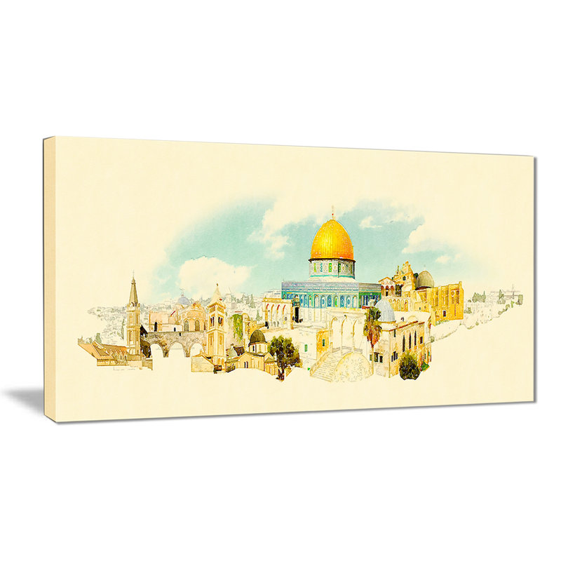 « jérusalem panoramique view », impression sur toile, H 8 po x l 12 po x P 1 po