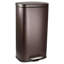 Ensemble de poubelles 3 pièces, bacs à marches en acier inoxydable, fermeture lente, bronze mat