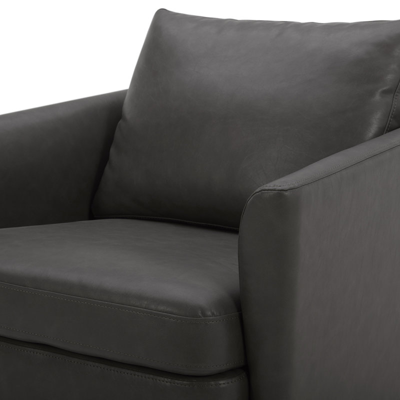 Fauteuil pivotant en similicuir 29,3 po Areiana, Similicuir gris rétro